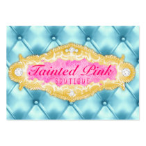 GC Tainted Pink & Gold Blue Tuft Polka Dots business cards