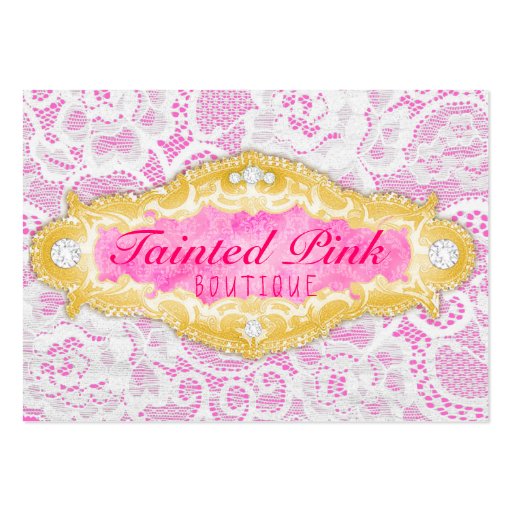 GC Tainted Pink Lace Business Cards (front side)