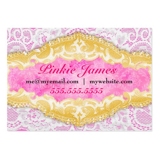 GC Tainted Pink Lace Business Cards (back side)