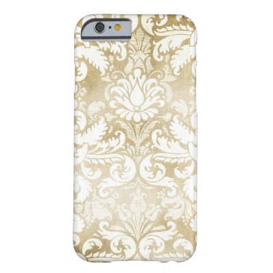 GC Tan Cream Vintage Damask Barely There iPhone 6 Case