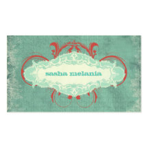 GC | Tantalizing Turquoise Red "Aged" Business Card Templates