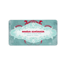 GC | Tantalizing Turquoise Red Custom Address Labels