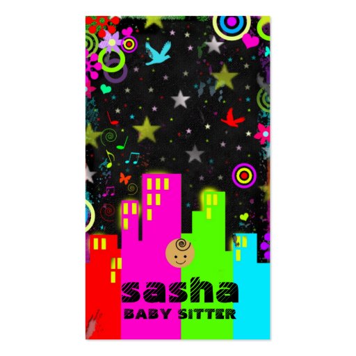 GC | Teen Entreprenuer Series - BABY SITTER Business Card Template (front side)