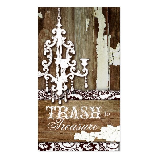 GC Trash to Treasure Chandelier Business Card Template (front side)