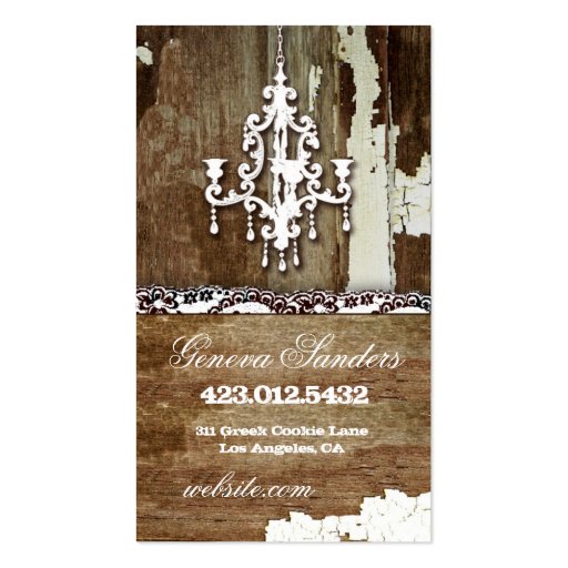 GC Trash to Treasure Chandelier Business Card Template (back side)