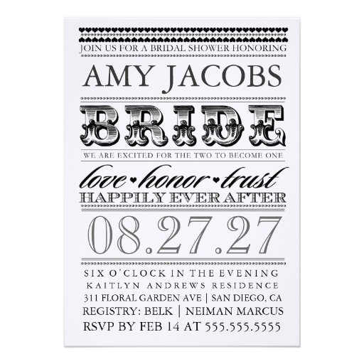 GC Vintage Bridal Shower Happily Ever After Invite