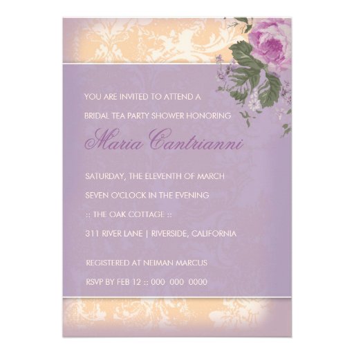 GC Vintage Bridal Shower Tea Party Invite