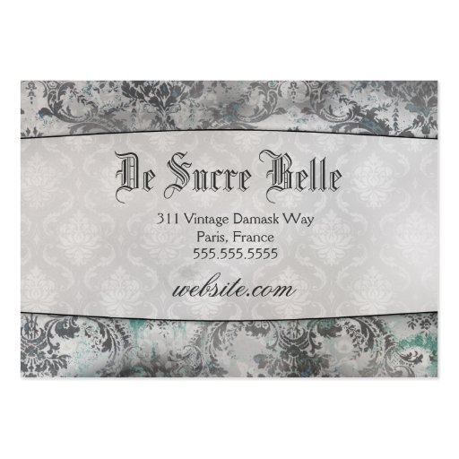GC Vintage Crown Scroll Premium Pearl Paper Business Card Templates (back side)