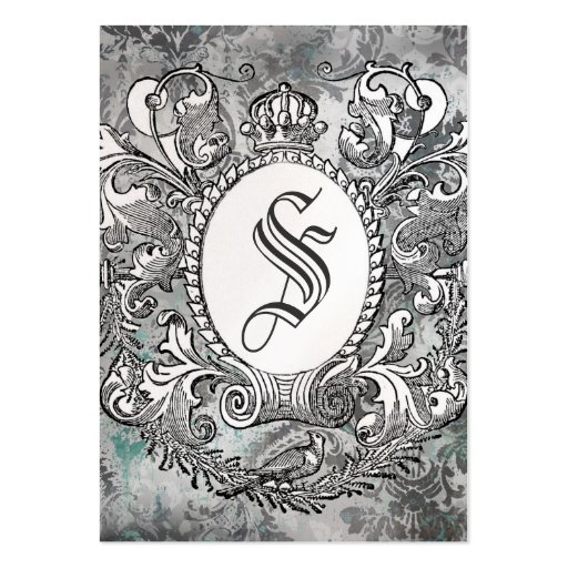 GC Vintage Crown Scroll Premium Pearl Paper Business Card Templates (front side)