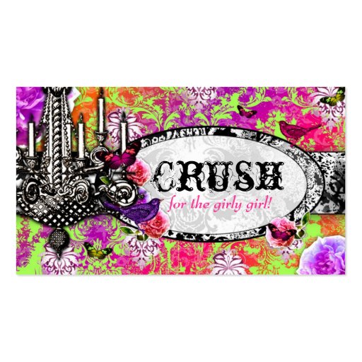 GC | Vintage Lime Crush Charm Business Card Template (front side)