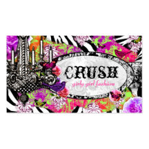 GC | Vintage Lime Crush Charm Jungle Zebra Business Card Template