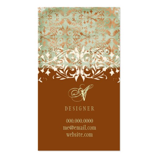 GC | Vintage Melon Burnt Orange Business Card (back side)