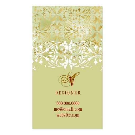 GC | Vintage Melon Gold & Red Business Cards (back side)