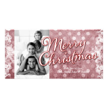 GC Vintage Red Dots Christmas Personalized Photo Card