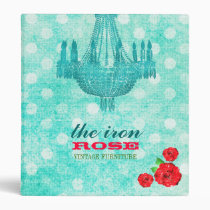 GC Vintage Rose Dots Blue Binder binders