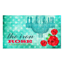 GC Vintage Rose Dots Blue business cards