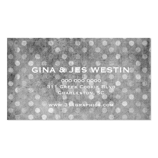 GC | Vintage Textured Gray Dots Business Card (back side)