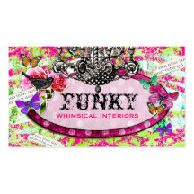 GC | Whimsical Vintage Charm Hot Lime Business Card