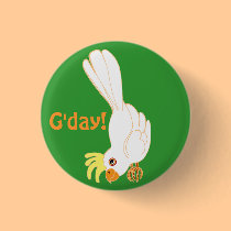 G'day says Aussie galah buttons