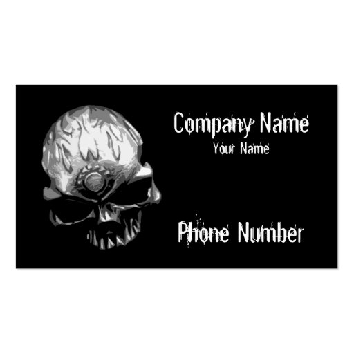 Gear Head Skull Business Card (front side)