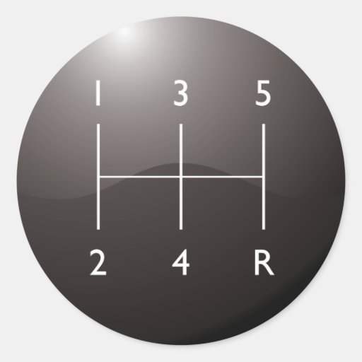 Gear Shifter Classic Round Sticker Zazzle