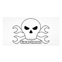 Gearhead Skull photo cards by boltzdesignz Gearhead Skull photo cards