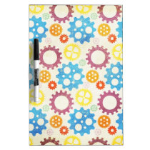 gears01 COLORFUL GEARS PATTERNS YELLOW PURPLE BLUE Dry-Erase Boards