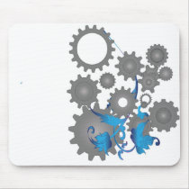 Gears and flowers mousepads by satelliteg Gears and flowers mousepads