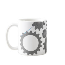 Gears and flowers mugs by satelliteg Gears and flowers mugs