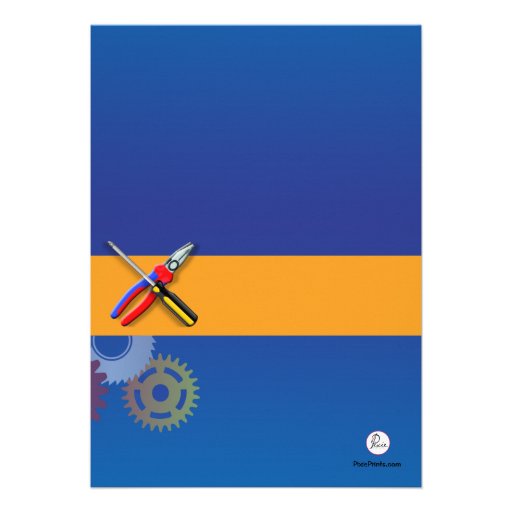 Gears and Tools Invitation