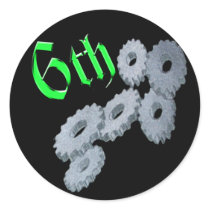 Gears Stickers-6pack by FishTsdotcom Gears Stickers-6pack