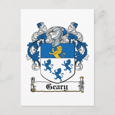 Geary Family Crest Postcard by coatsofarms