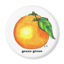 geaux green orange magnets
