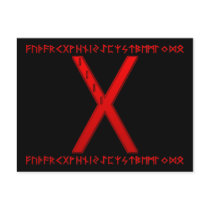 Gebo Rune red Post Cards