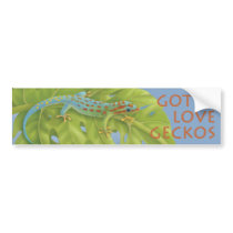 Gecko Bumper Sticker bumper stickers by Laura_Regan_Artist Gecko Bumper Sticker bumper stickers