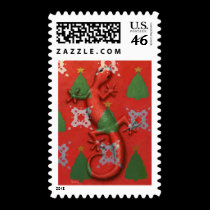 Gecko Christmas postage stamp stamps