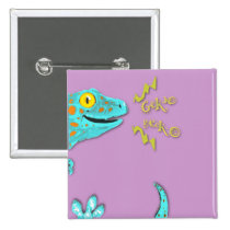 "Gecko gekko" Cute Calling Tokay Gecko buttons