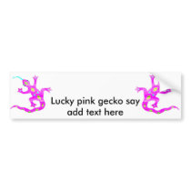 Gecko in Pink2 bumper stickers