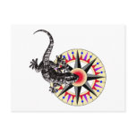 Gecko Lizard & Compass Rose Post Card