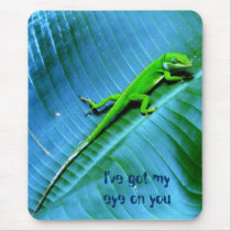 Gecko on Banana Palm Mousepad