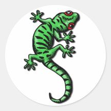 gecko round sticker
