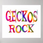 Geckos Rock Print