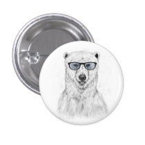 Geek bear (blue) buttons