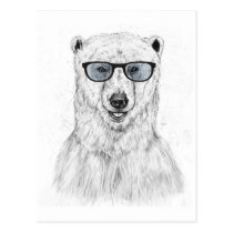 Geek bear (blue) postcards