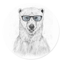 Geek bear (blue) stickers