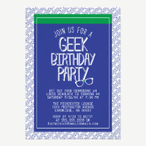 Geek Birthday Party Invitation invitations