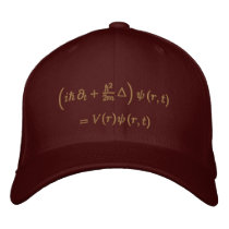 Geek: Cap, Schrodinger equation, Sisal Embroidered Hats