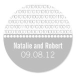 Geek Chic Binary Code Envelope Seals, Gray stickers
