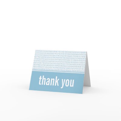 Geek Chic Binary Code Thank You Card, Blue