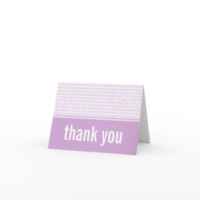 Geek Chic Binary Code Thank You Card, Purple
